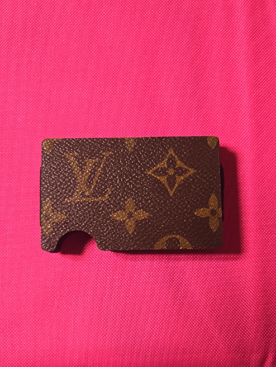 Monogram Card Case In Brown And Gold